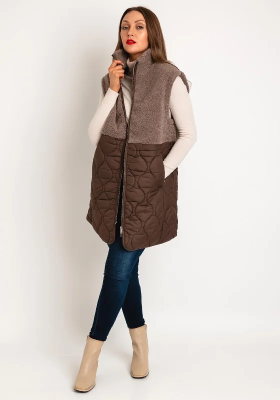 Final Markdown Rino & Pelle Janne Teddy Quilted Waistcoat, Taupe