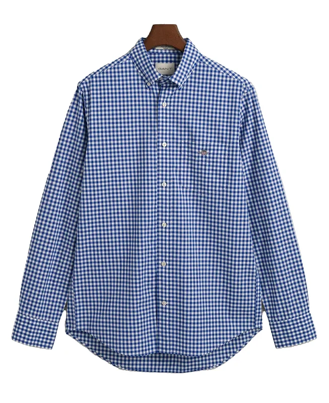 Weekend Deal Regular Fit Gingham Poplin Shirt - College Blue