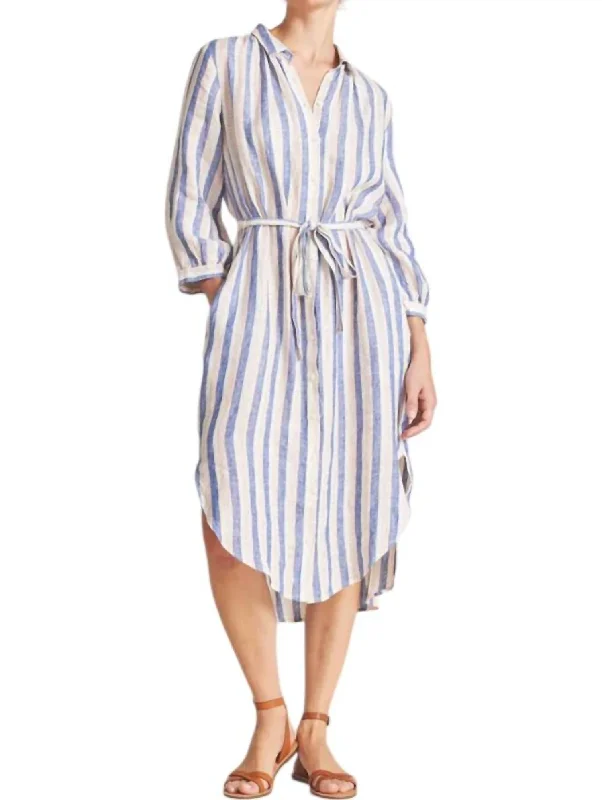 Doorbuster Deal Joni Dress In Azul Stripe