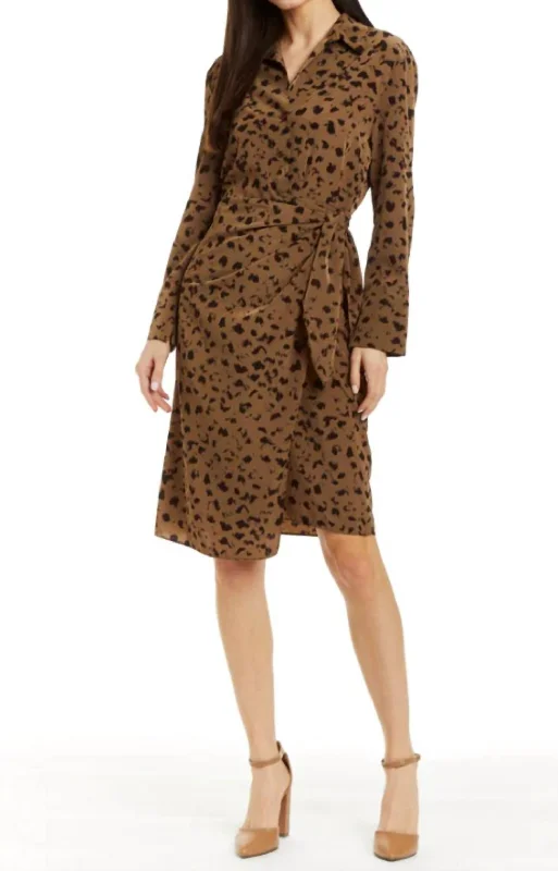 Stock Clearance Savvy Midi Dress In Taupe