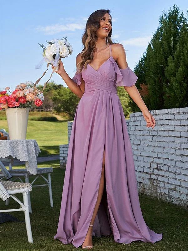 Online Exclusive A-Line/Princess Chiffon Ruffles Off-the-Shoulder Sleeveless Floor-Length Bridesmaid Dresses Online Exclusive A-Line/Princess Chiffon Ruffles Off-the-Shoulder Sleeveless Floor-Length Bridesmaid Dresses