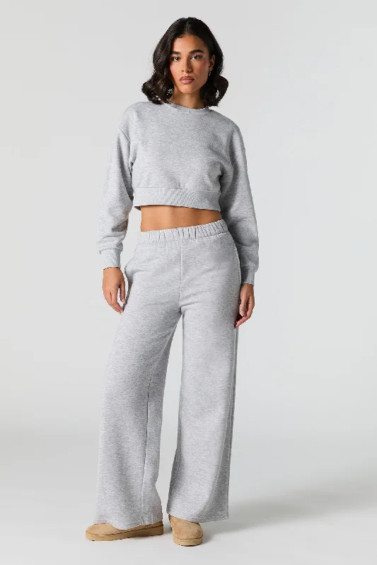 Discount Deals Fleece Wide Leg Sweatpant