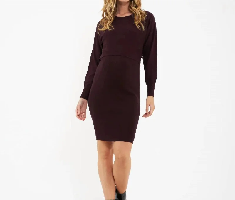 Discount Days Lydia Nursing Dress In Maroon