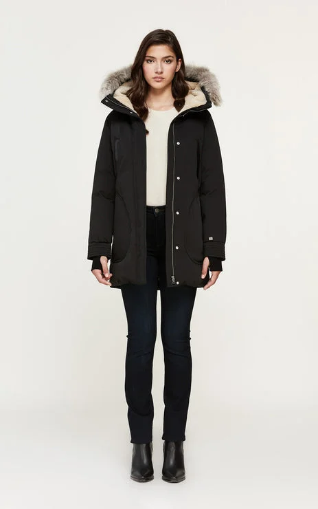 Customer Appreciation Sale SOIA & KYO WOMENS SAUNDRA MID-LENGTH CLASSIC DOWN COAT BLACK Customer Appreciation Sale SOIA & KYO WOMENS SAUNDRA MID-LENGTH CLASSIC DOWN COAT BLACK