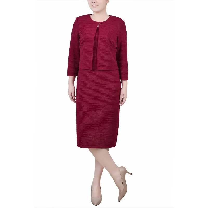 Value Deals Petites Womens 2PC Textured Two Piece Dress
