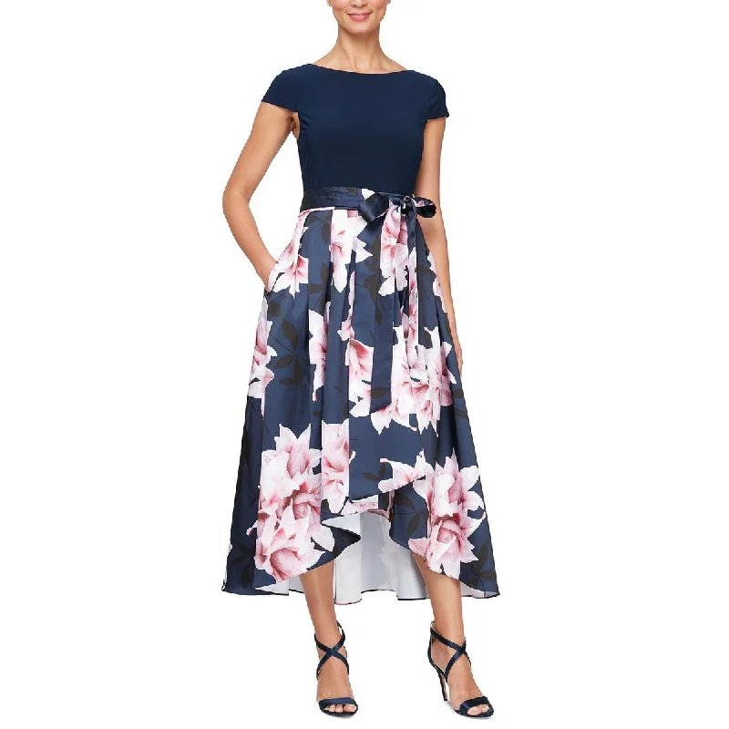 Weekend Special Womens Hi-Low Floral Print Midi Dress