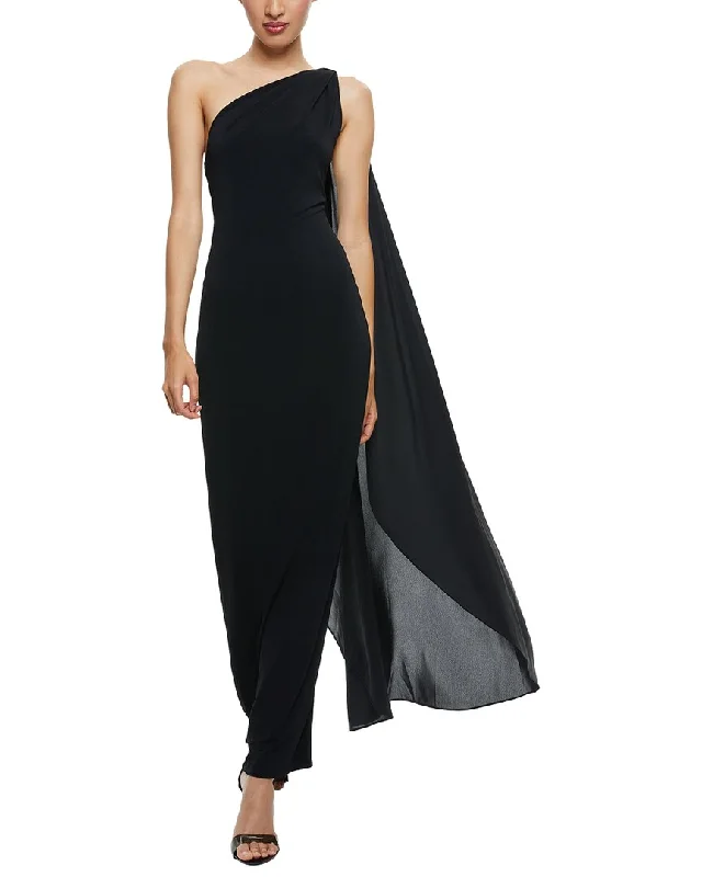 Sneak Peek Sale alice + olivia Anja One Shoulder Draped Maxi Dress