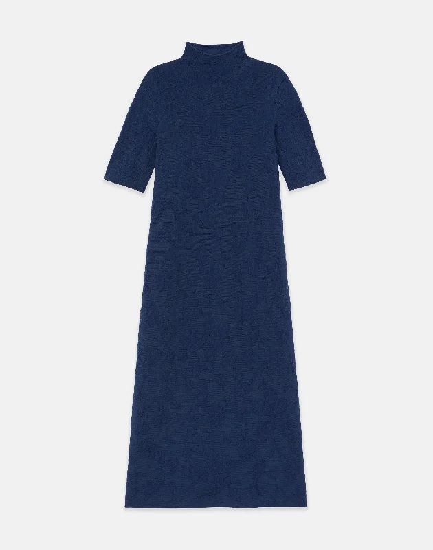 Daily Deals Flora Jacquard Responsible Fine Gauge Merino-Viscose Sweater Dress