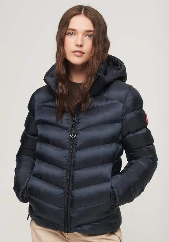 Special Savings Superdry Womens  Fuji Hooded Padded Jacket, Eclipse Navy