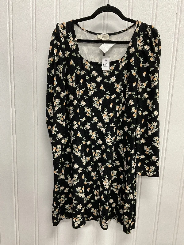 Price Rollback Dress Casual Midi By Loft In Floral Print, Size: L