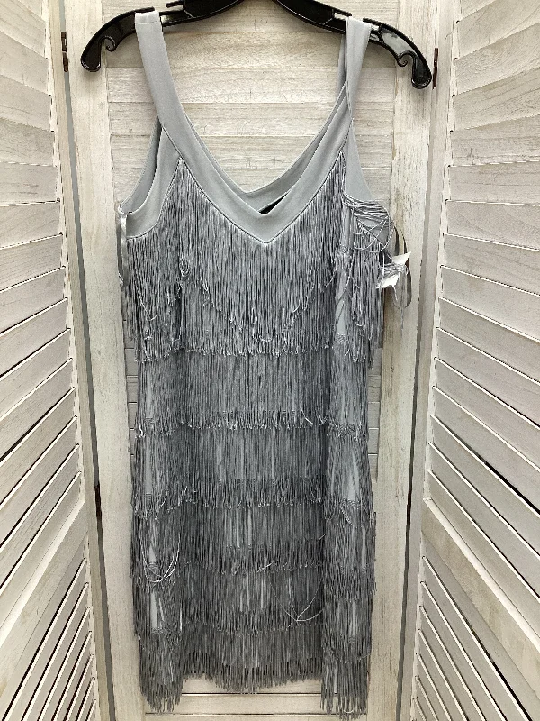 Closeout Dress Party Midi By White House Black Market In Grey, Size: S