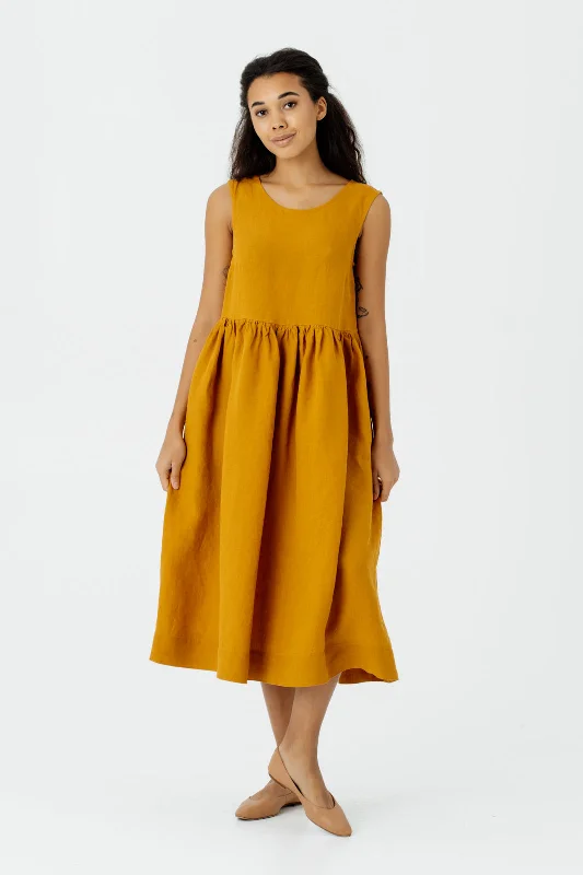 Mega Sale Smock Dress, Sleeveless, Marigold