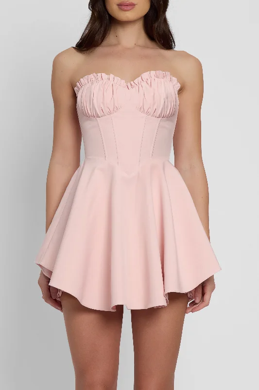 Warehouse Sale Genoa Corset Flare Mini Dress - Pink