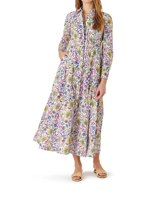 Value Deals Classic Shirt Dress In Fantasy Garden