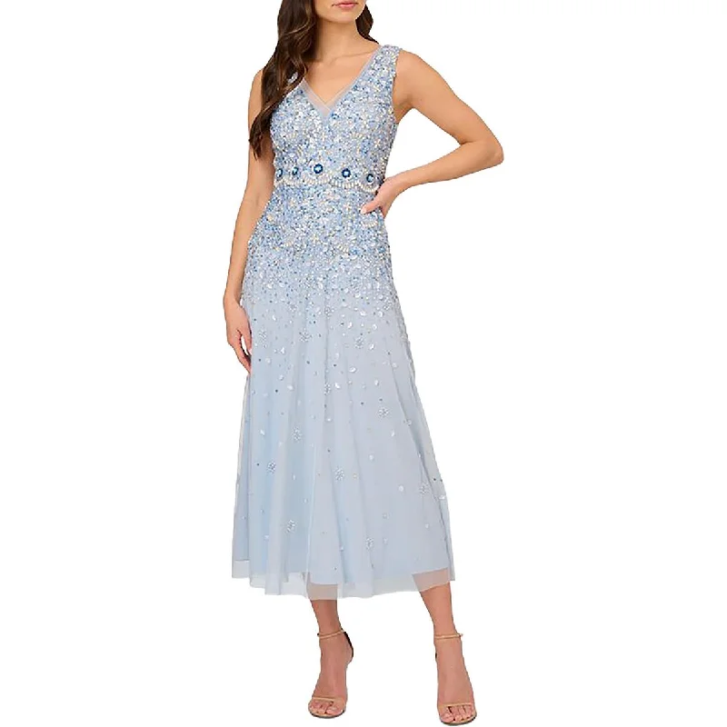 Extra Discounts Womens Mesh Embellished Midi Dress