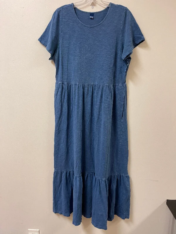Super Sale Dress Casual Maxi By Old Navy In Blue, Size: L