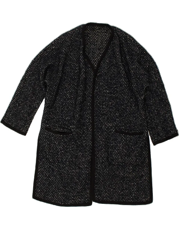YEAR-End Clearance JIGSAW Womens Cardigan Sweater UK 14 Medium Black Flecked Cotton