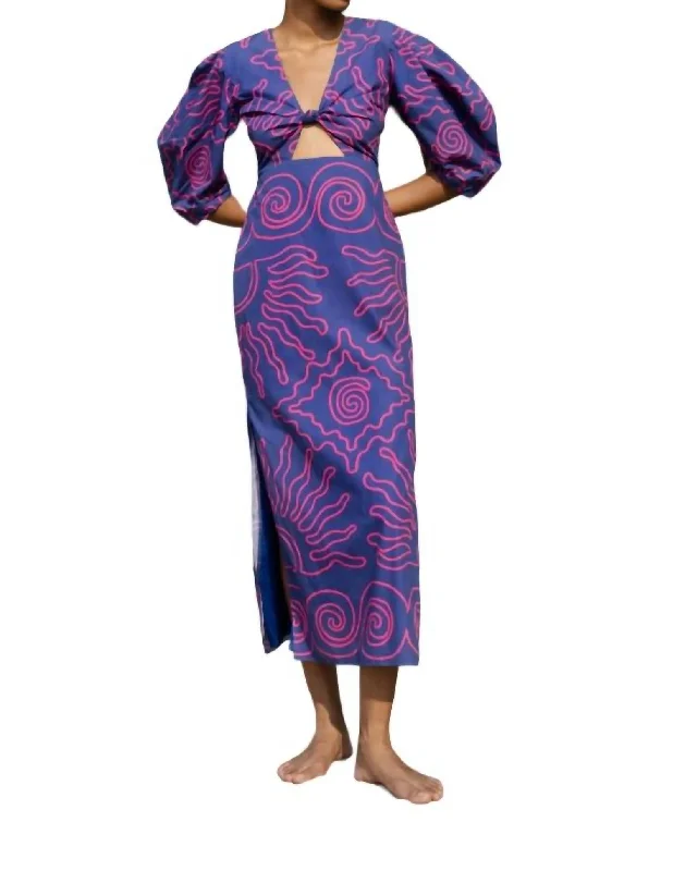Clearance Event Gaia Dress In Oasis Azul