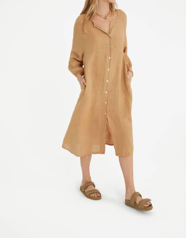 Buy Now The Camille Dress In Camello