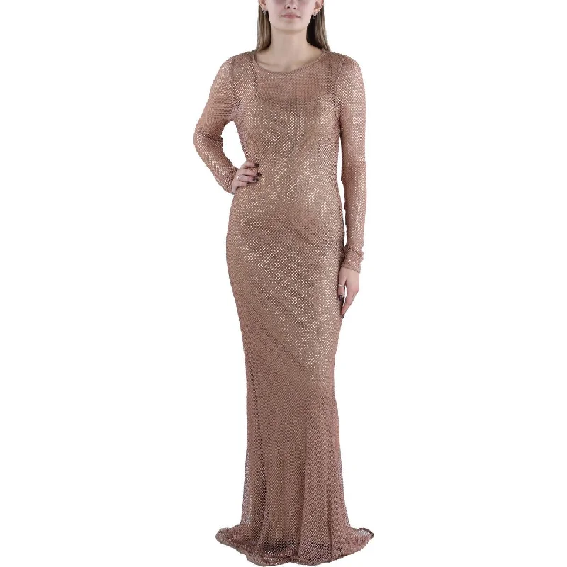 Fantastic Deals Womens Fishnet Embellished Evening Dress