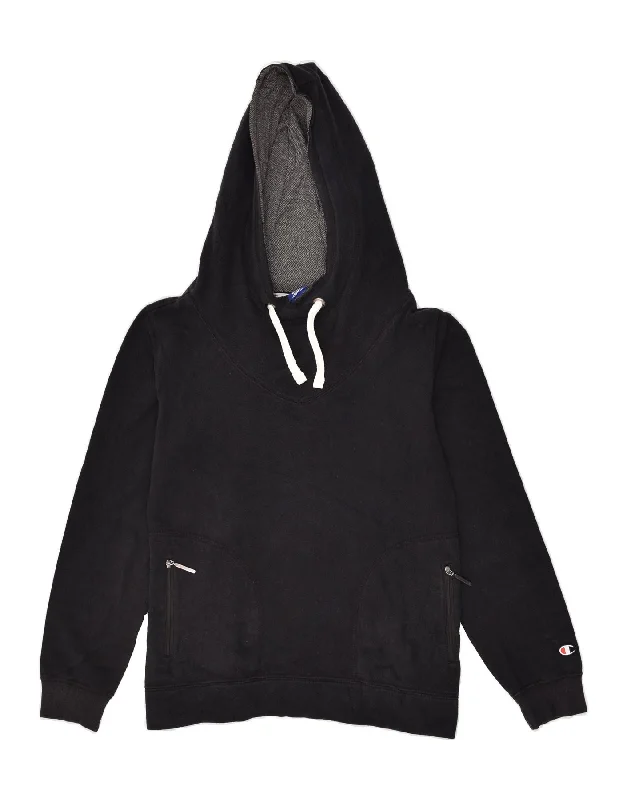 Don't Miss CHAMPION Womens Hoodie Jumper UK 14 Medium Black Cotton