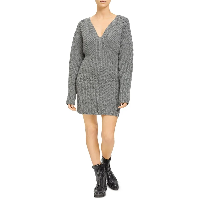 Friends and Family Sale Womens Double V Knit Sweaterdress