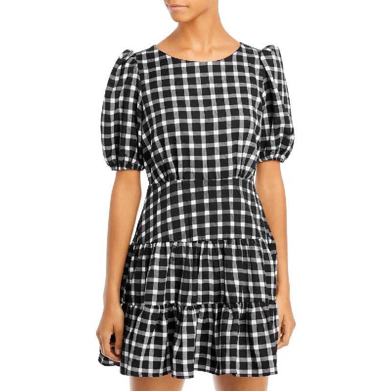 Amazing Deals Womens Plaid Short Mini Dress