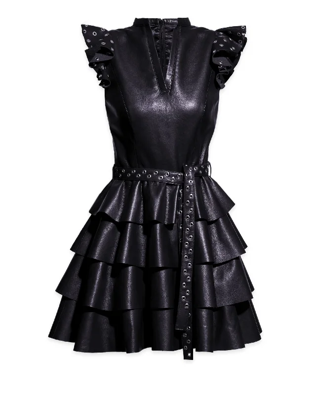 Super Bargain Jude Recycled Leather Dress | Black