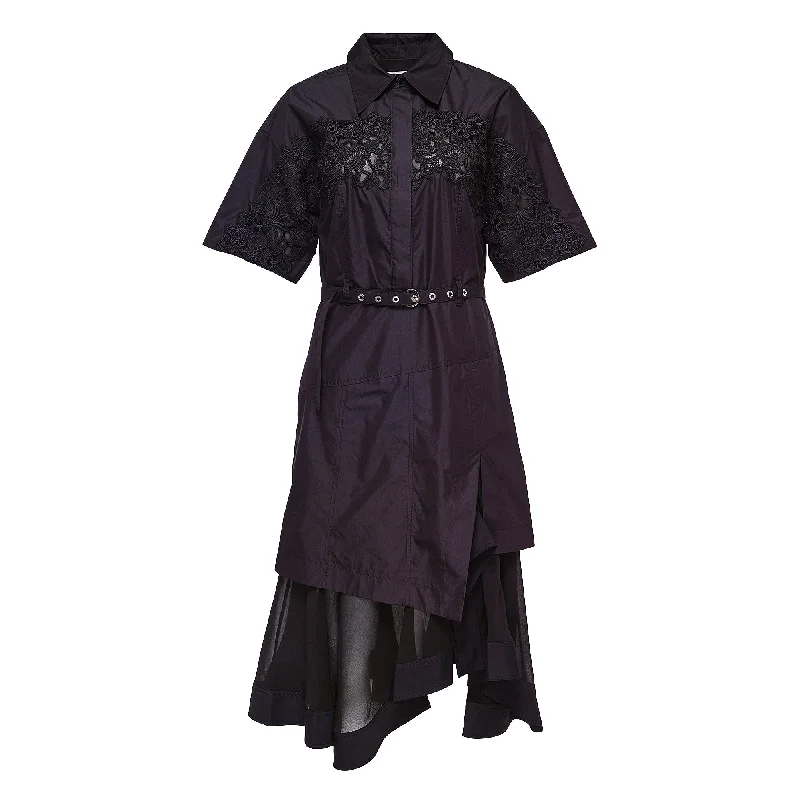 Exclusive Preview Cascade Hem Combo Shirt Dress