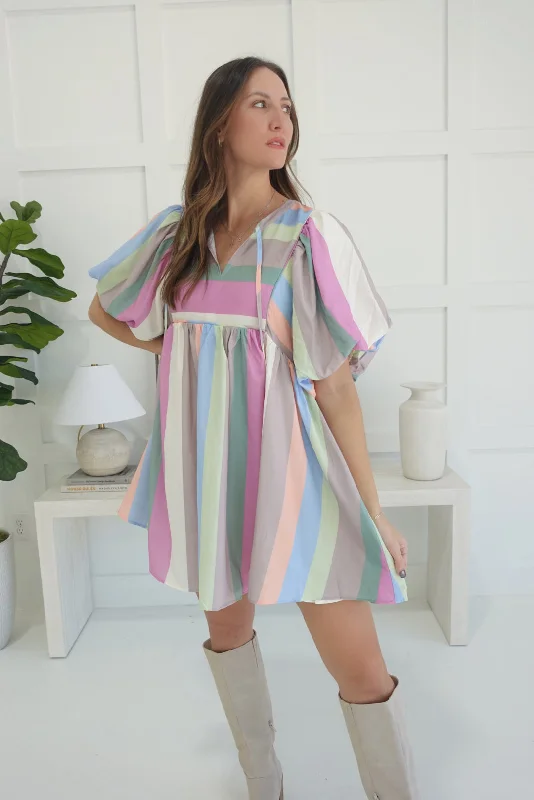 Exclusive Savings Color Me Rainbow Mini Dress