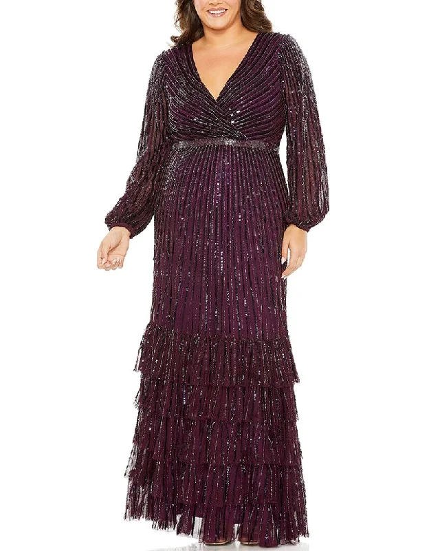Year-End Clearance Mac Duggal Fabulouss Plus Tiered A-Line