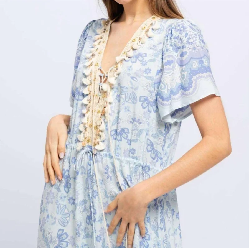 Crazy Deals Paisley Maxi Dress In Blue