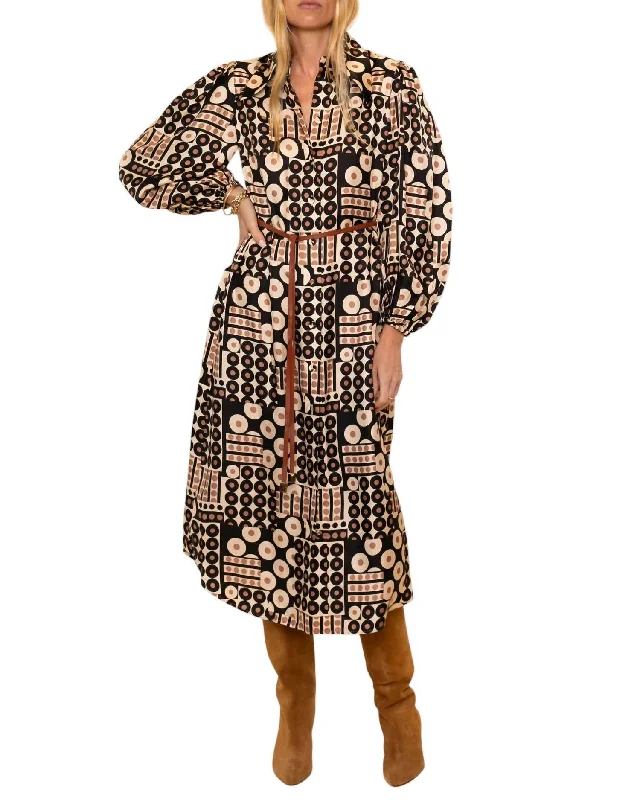 Early Access Illustration Midi Tunic Dress In Geometric Multi