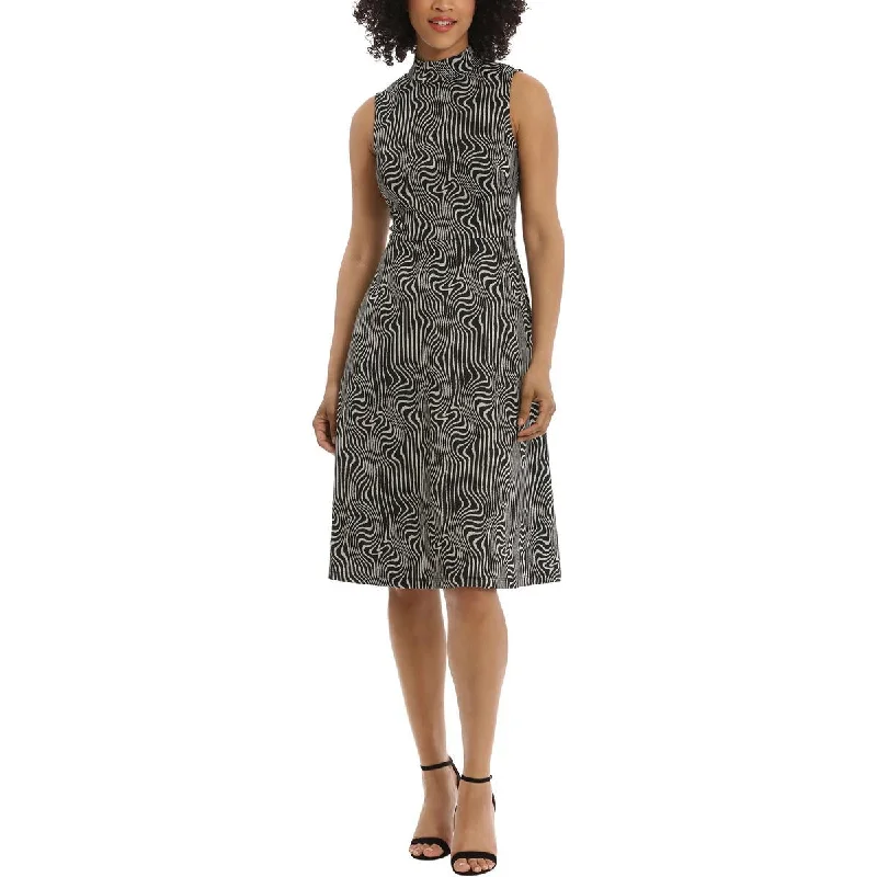 Amazing Deals Womens Knit Printed Fit & Flare Dress